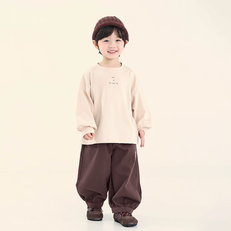 英文プリントクルーネックTシャツ