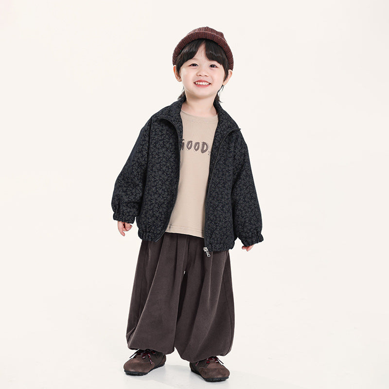 ジッパー仕様小花柄ジャケット