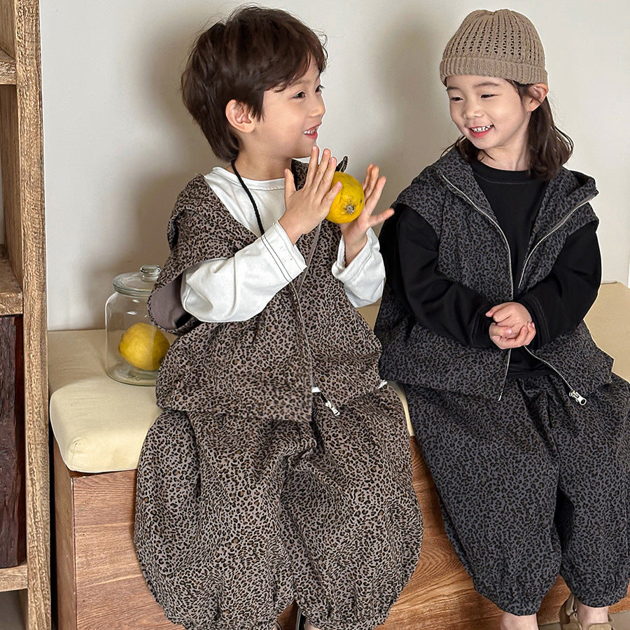 レオパード柄フードベストセット