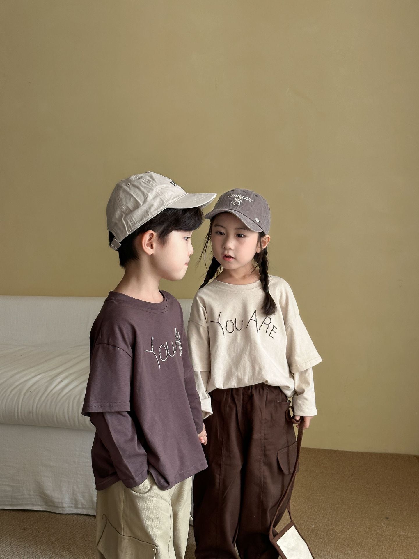 重ね着風長袖Tシャツ