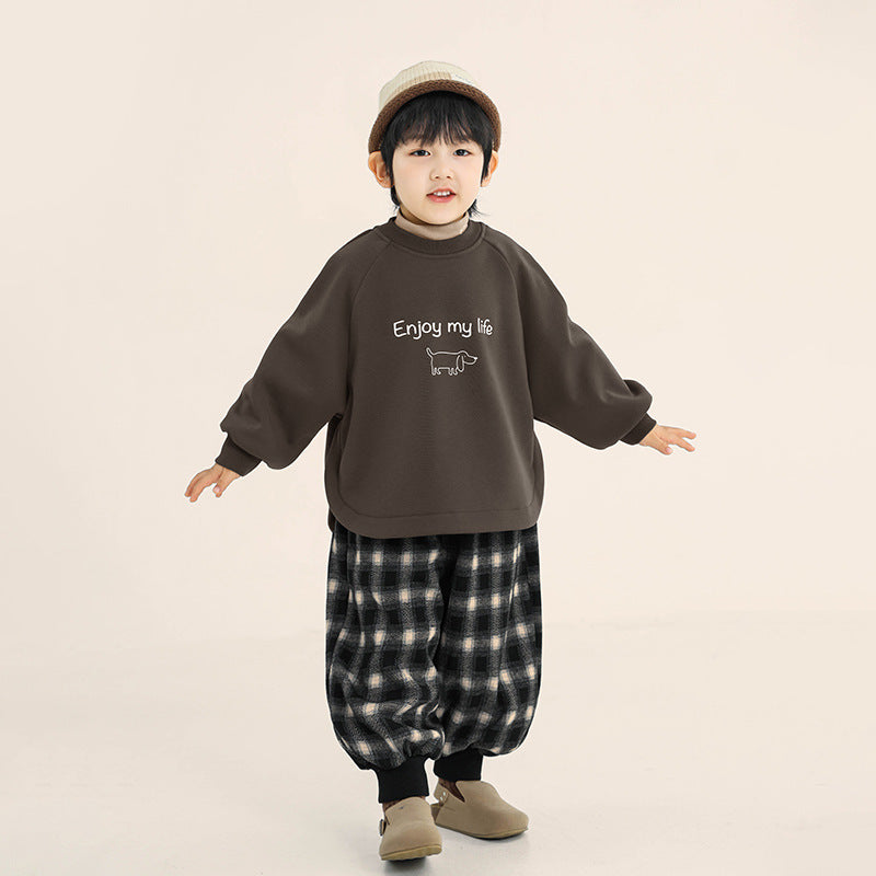 チェック柄裏ボアパンツ
