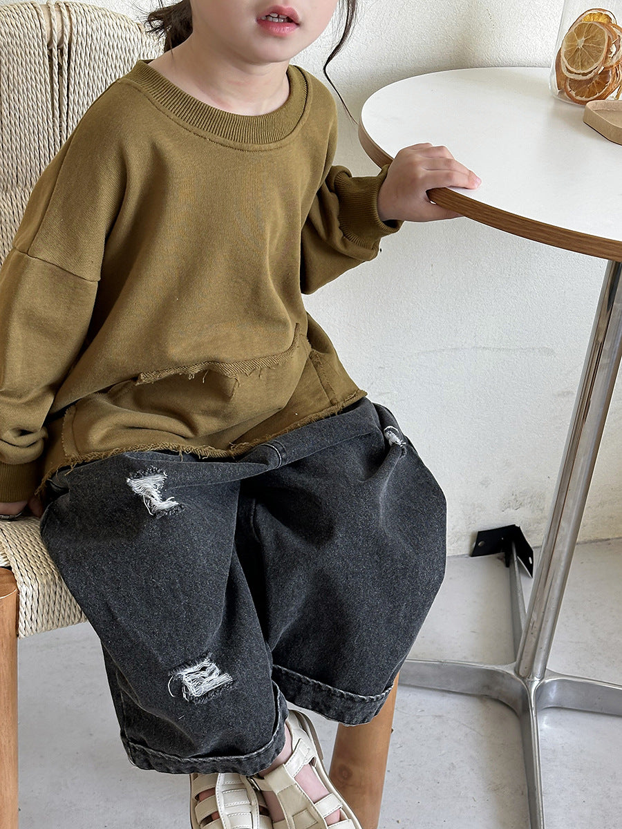 裾フリンジスウェット