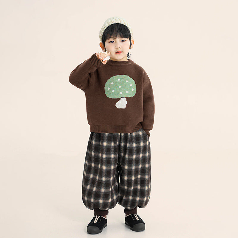 チェック柄裏ボアパンツ
