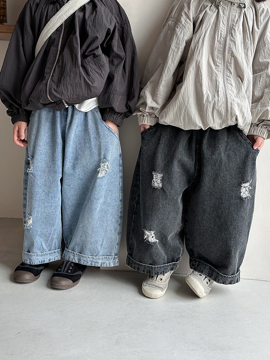 ダメージ加工デニムパンツ