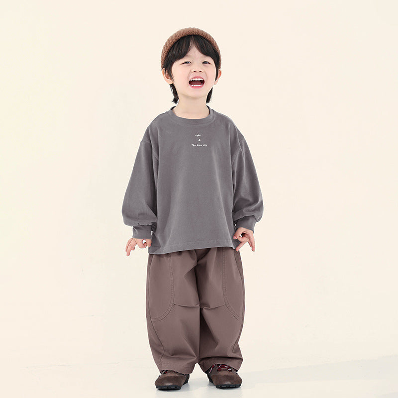 英文プリントクルーネックTシャツ