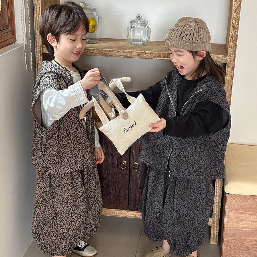 レオパード柄フードベストセット