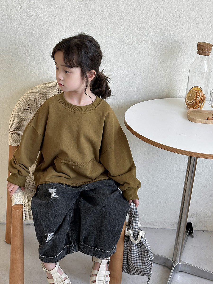 裾フリンジスウェット