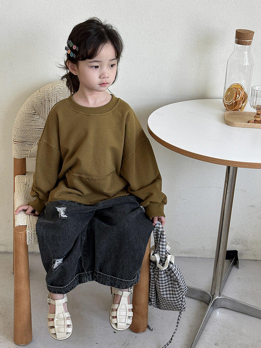 裾フリンジスウェット