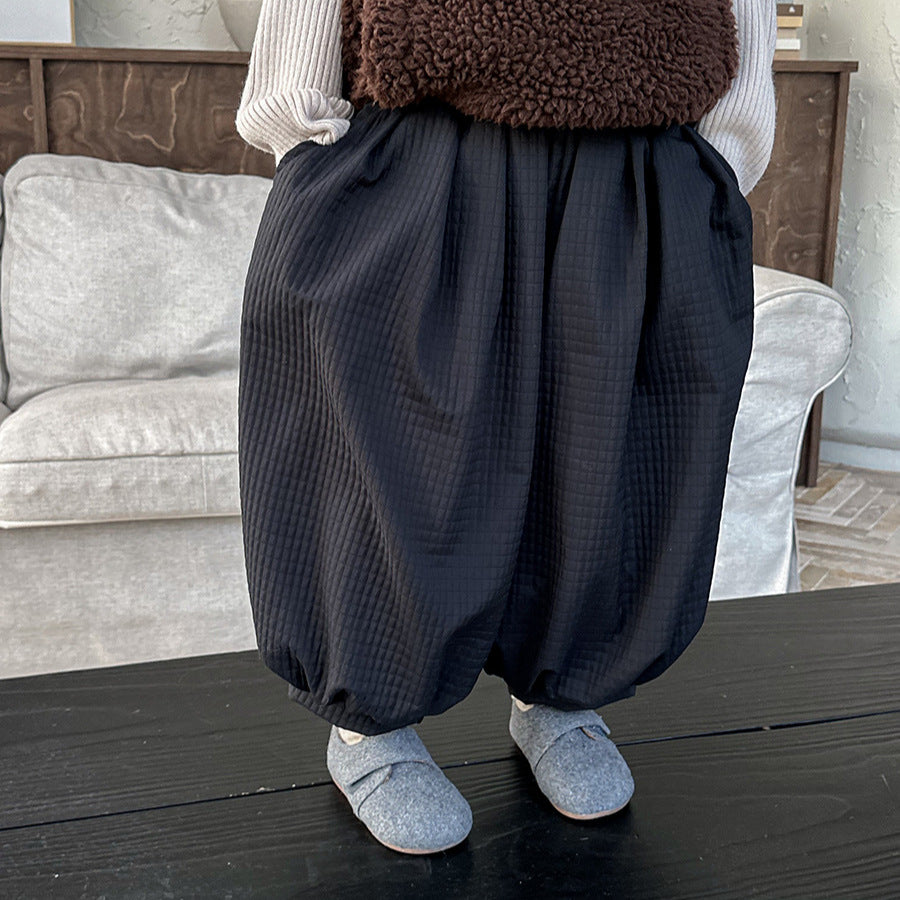 チェックバルーン裏ボアパンツ