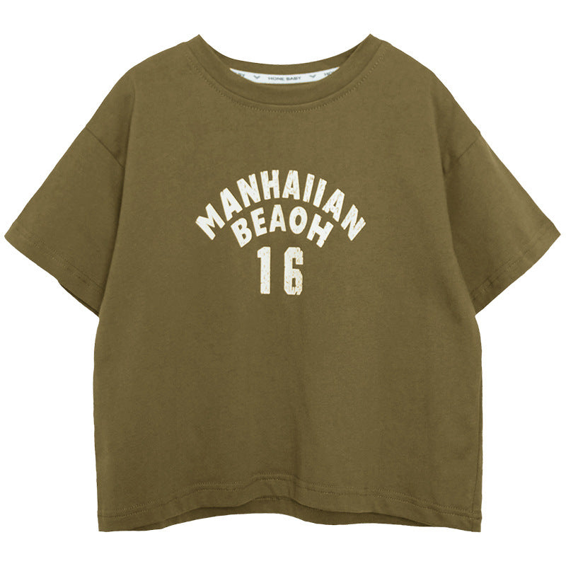 英文字プリントTシャツ