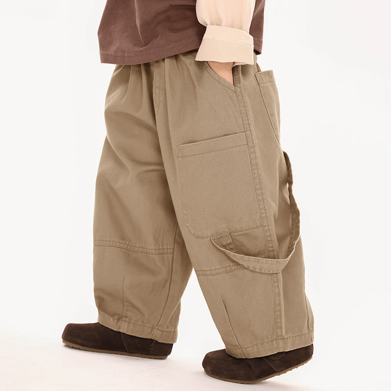 サイドストラップ純綿カーゴパンツ