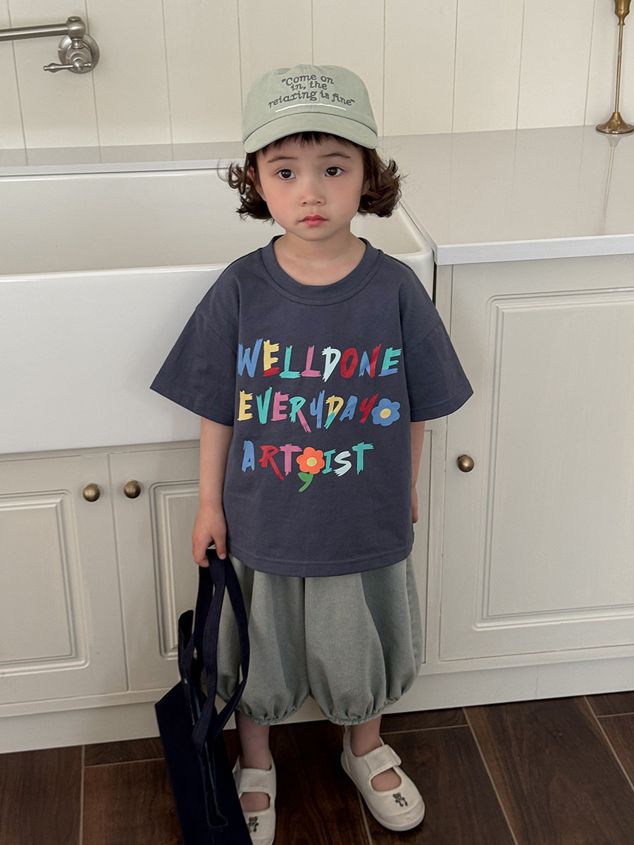 カラフルレターTシャツ