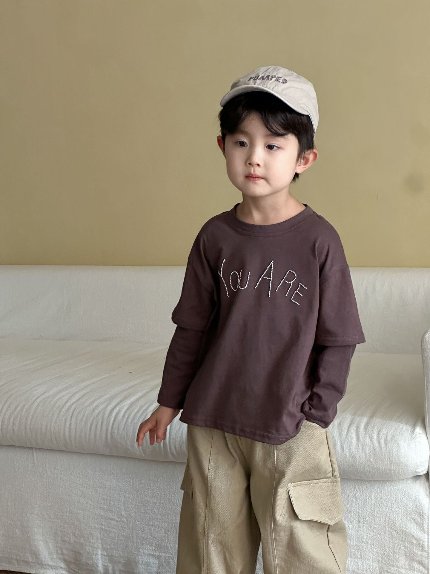 重ね着風長袖Tシャツ