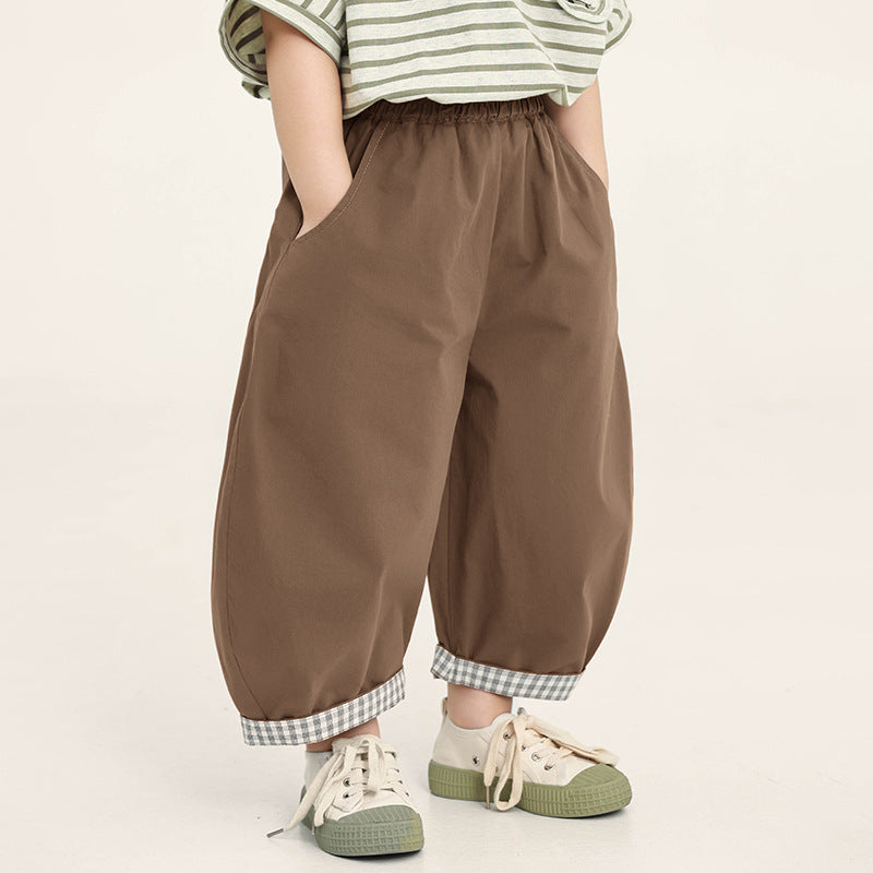 チェックロールアップパンツ