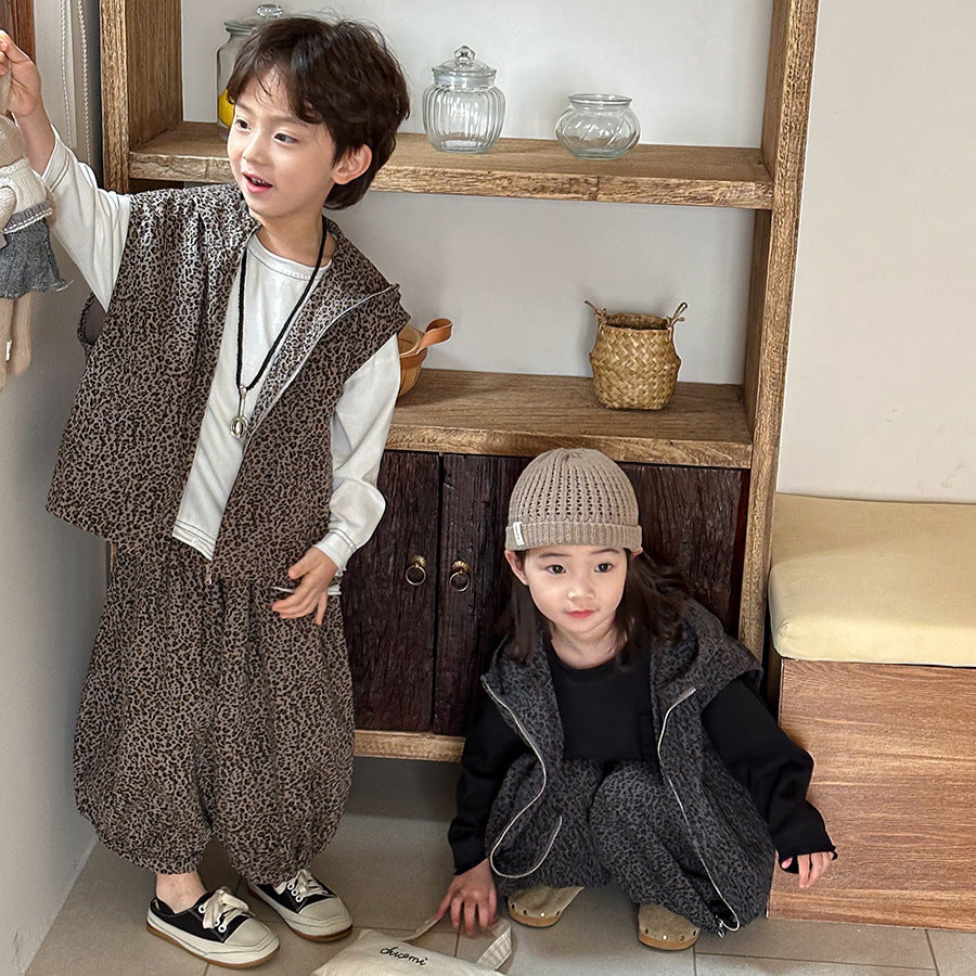 レオパード柄フードベストセット