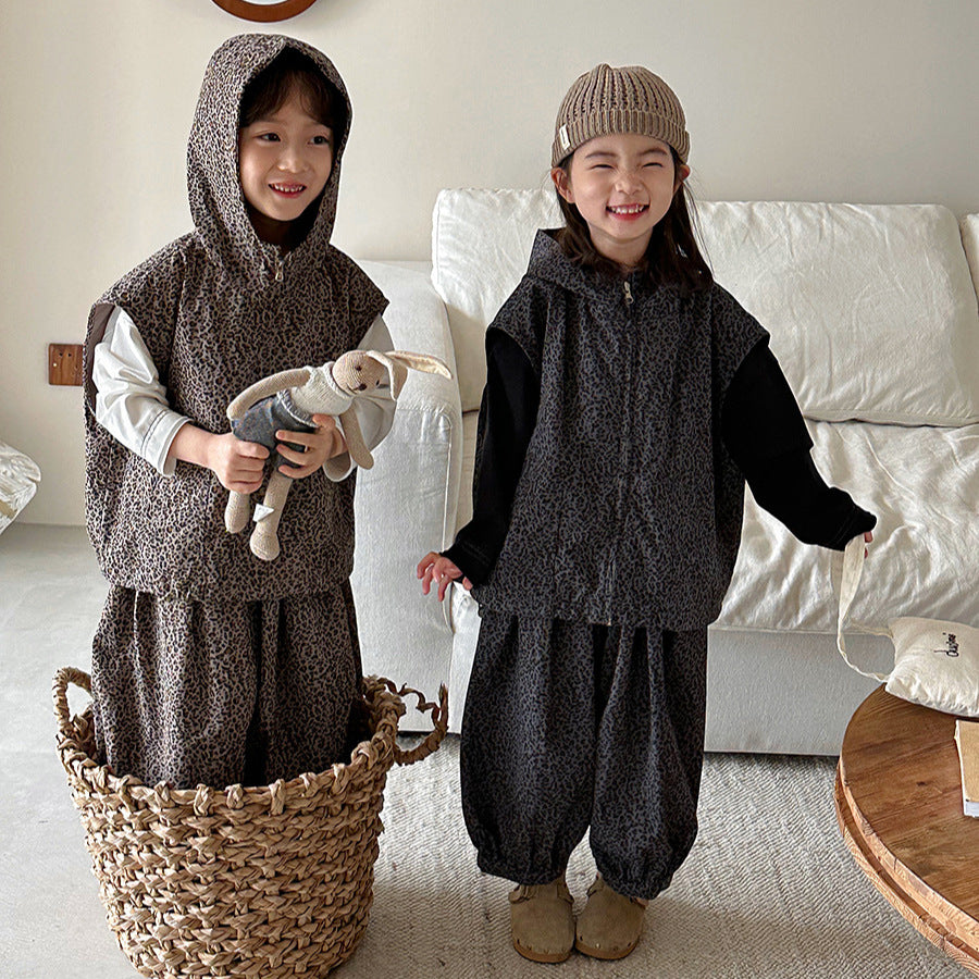 レオパード柄フードベストセット