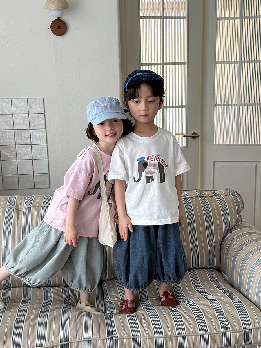 薄手七分丈デニムパンツ