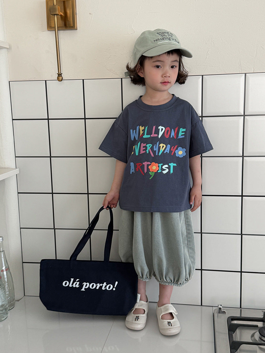 カラフルレターTシャツ