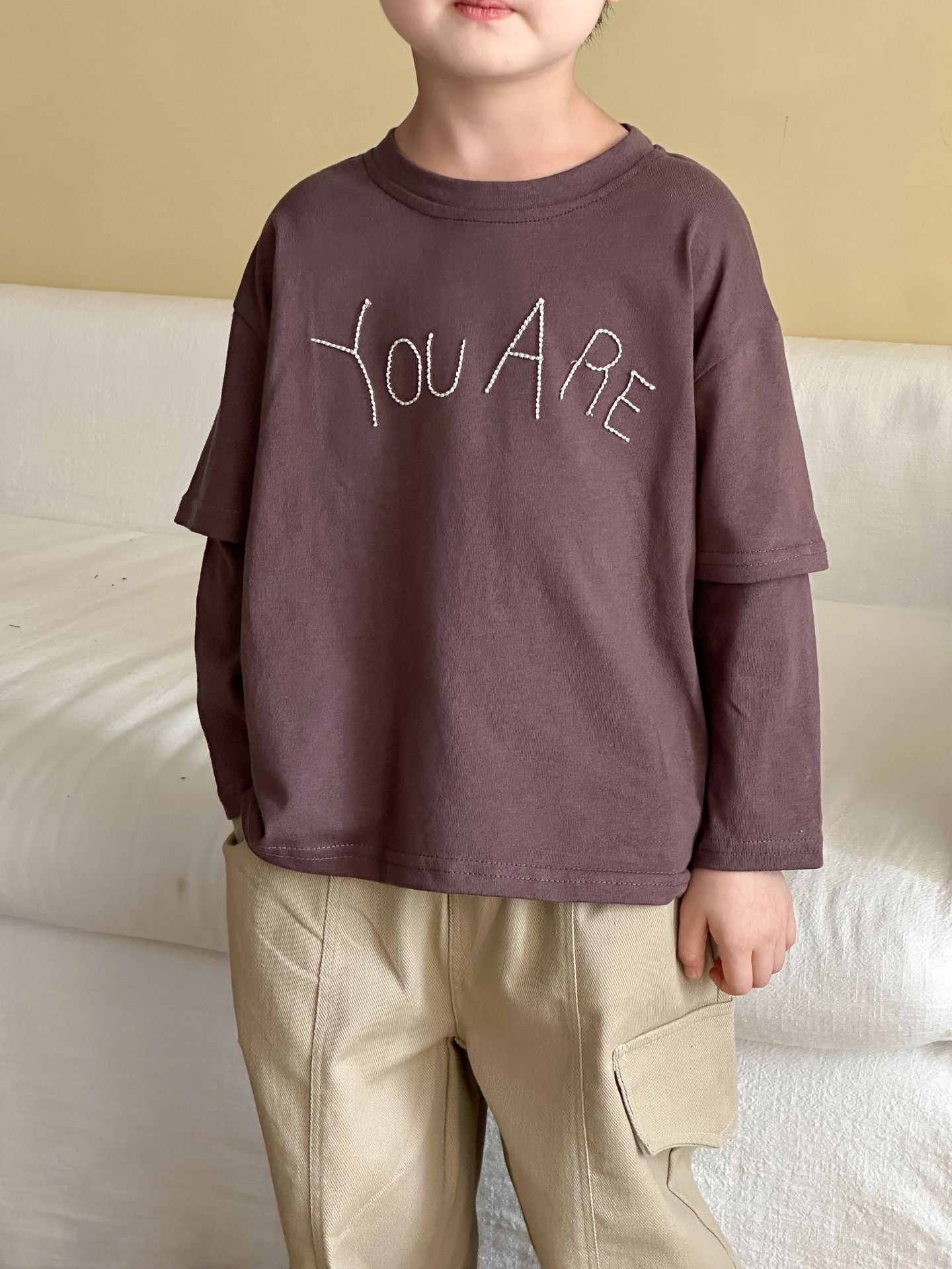 重ね着風長袖Tシャツ