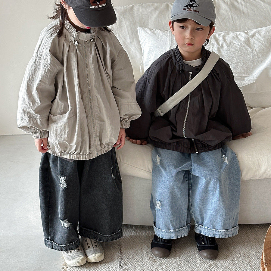 ダメージ加工デニムパンツ