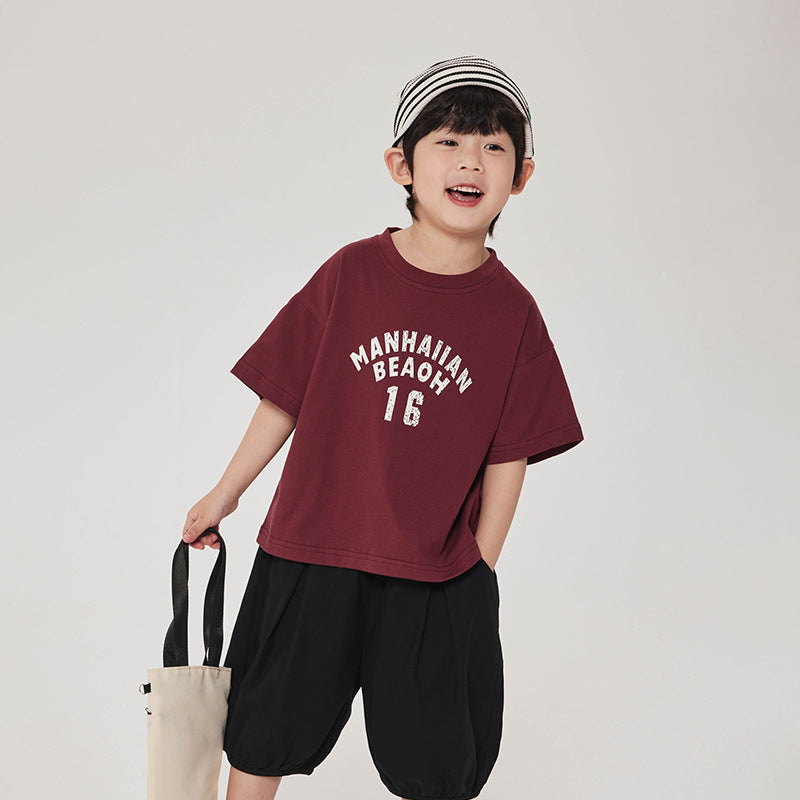 English letter print T-shirt