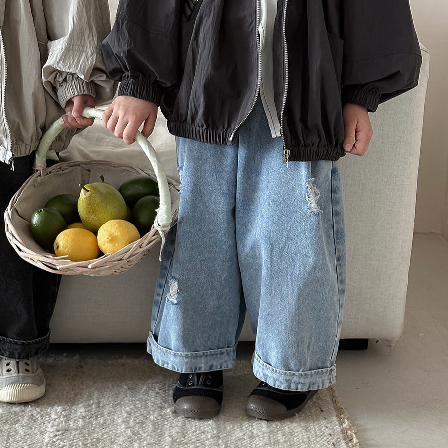 ダメージ加工デニムパンツ