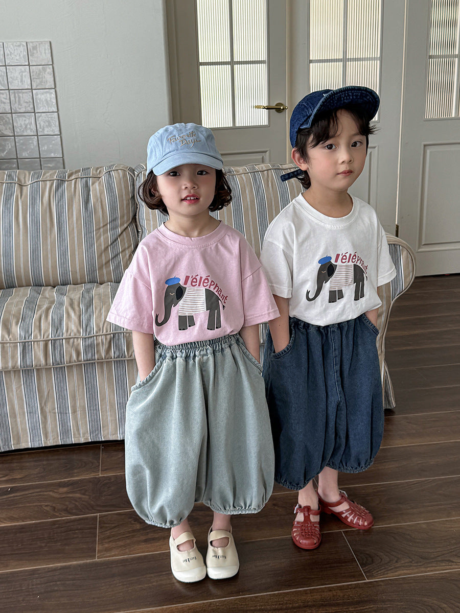 薄手七分丈デニムパンツ