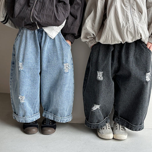 ダメージ加工デニムパンツ