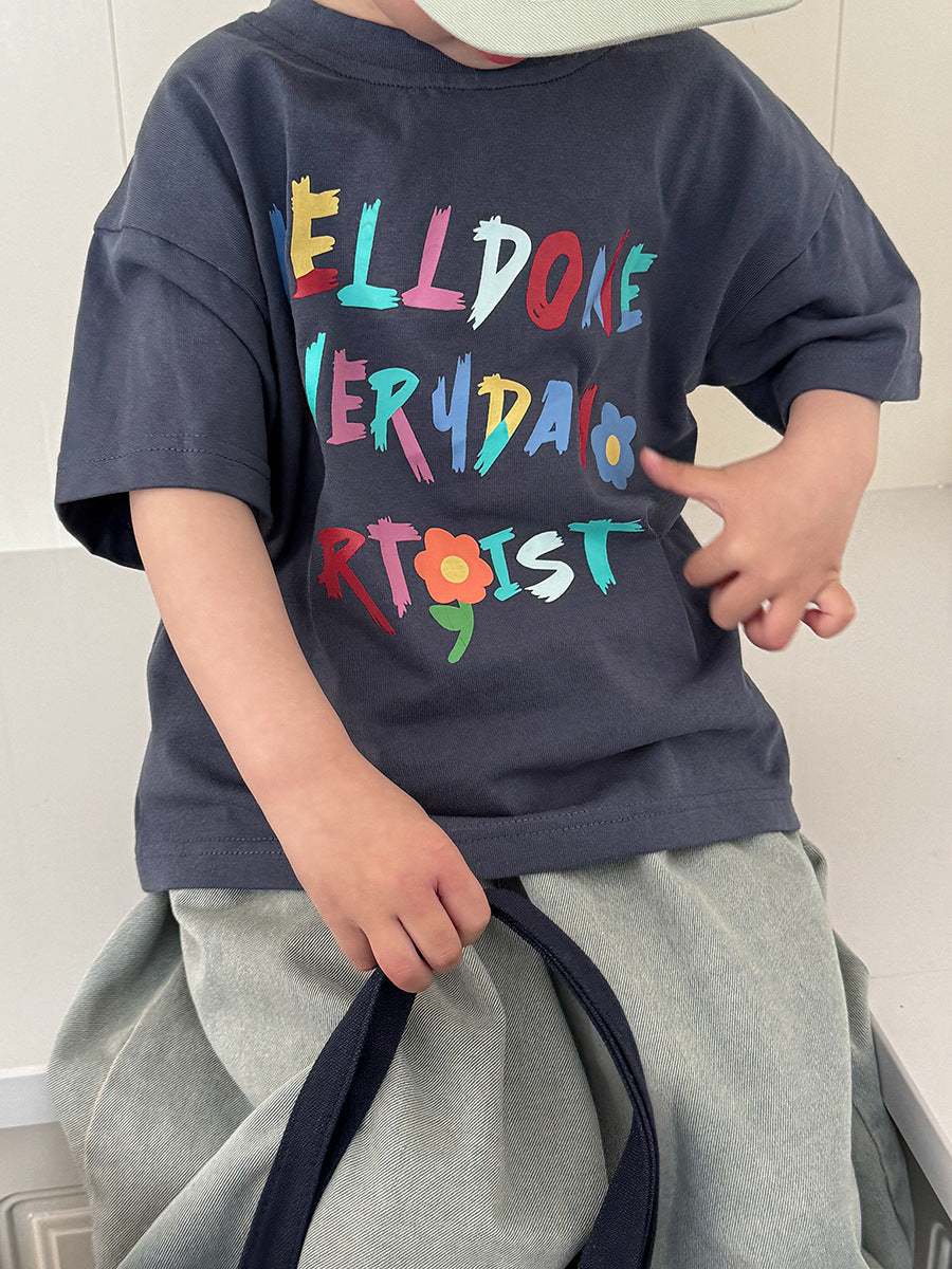 カラフルレターTシャツ