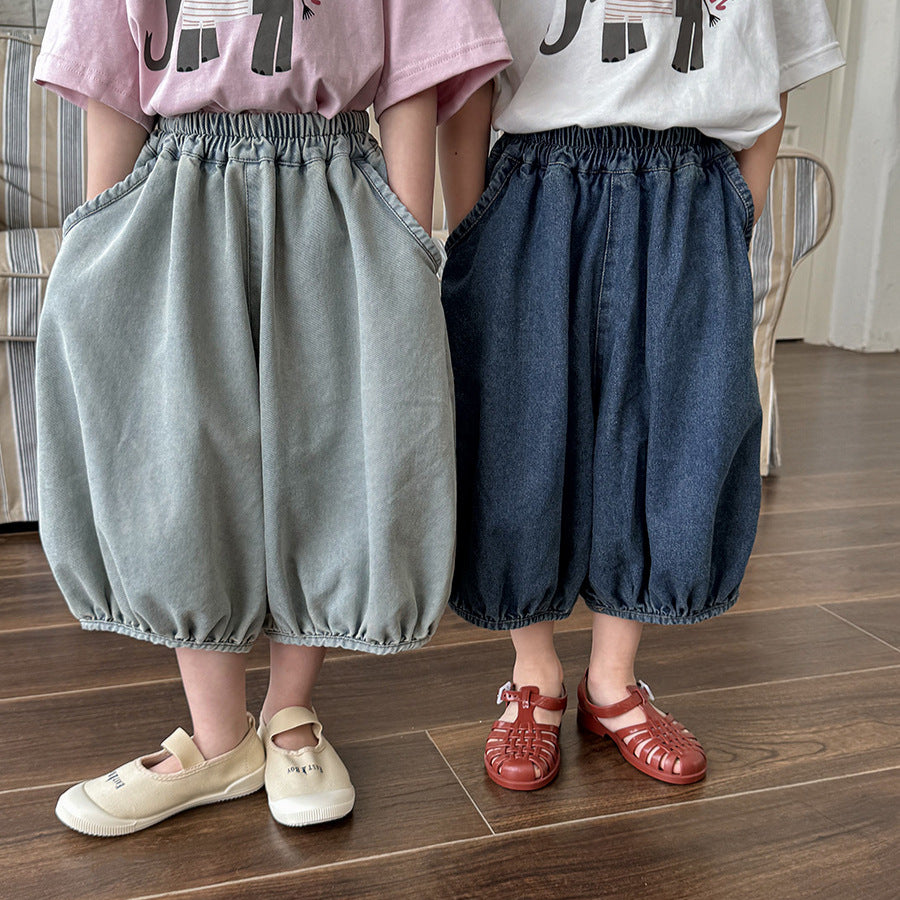 薄手七分丈デニムパンツ