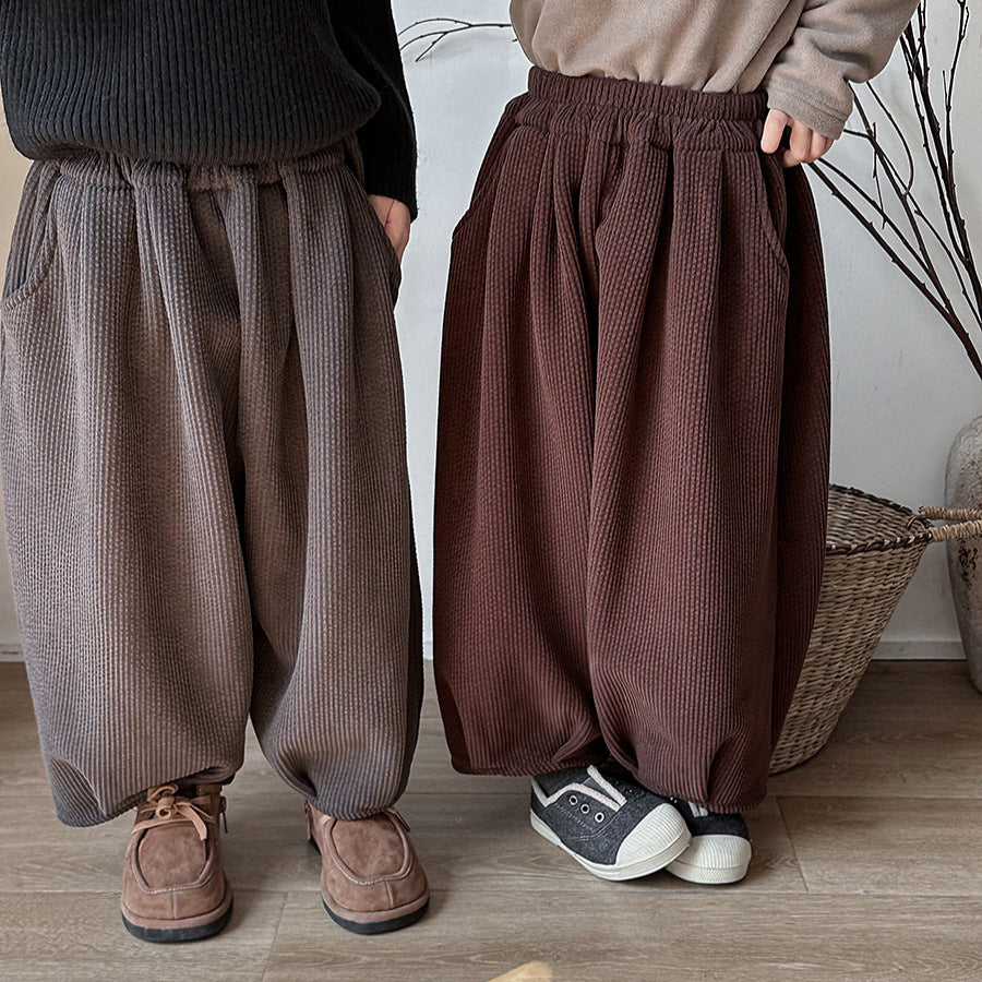 裏ボア無地コーデュロイパンツ