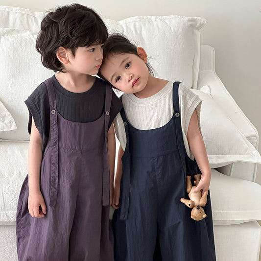 薄手素材オーバーオール