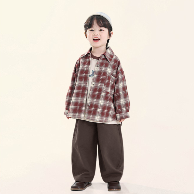 ウエストボタンリラックス純綿パンツ