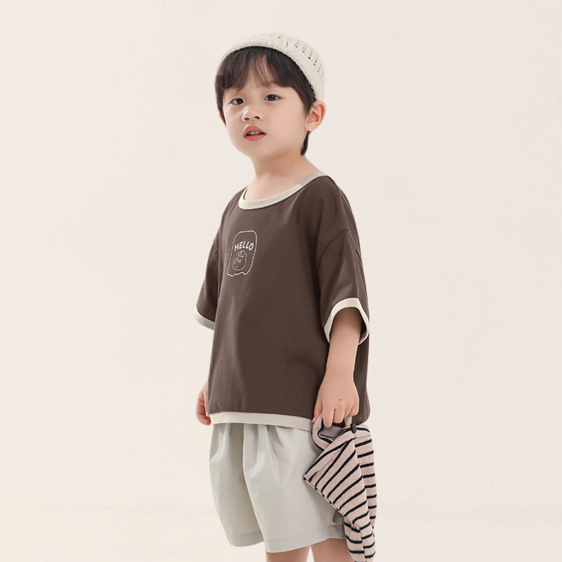 配色パイピングTシャツ