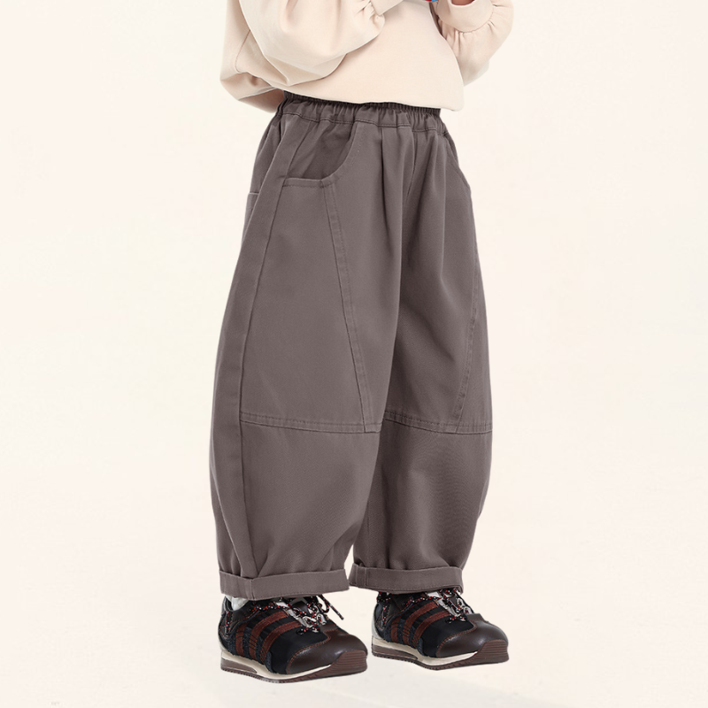 綿100%ステッチロングパンツ