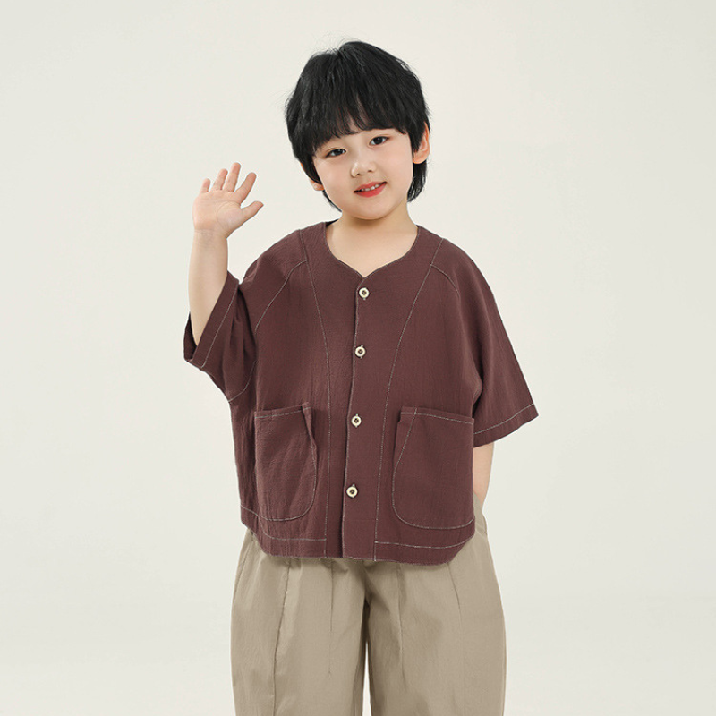 コントラストステッチシャツ