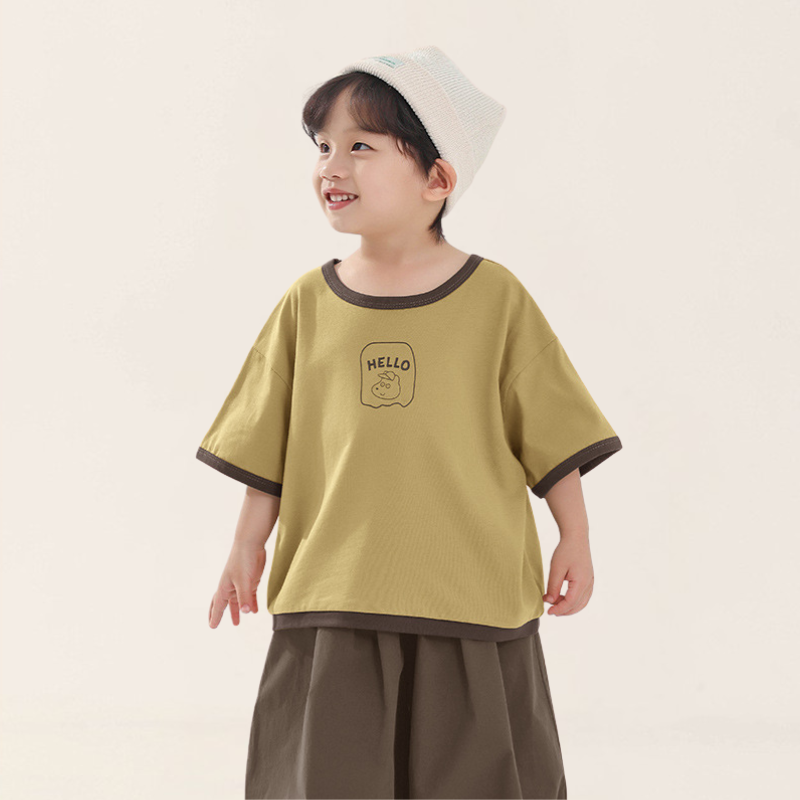 配色パイピングTシャツ