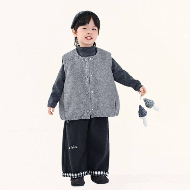 裾チェック裏ボアパンツ