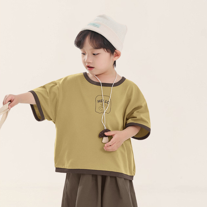 配色パイピングTシャツ