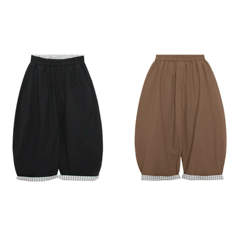 チェックロールアップパンツ