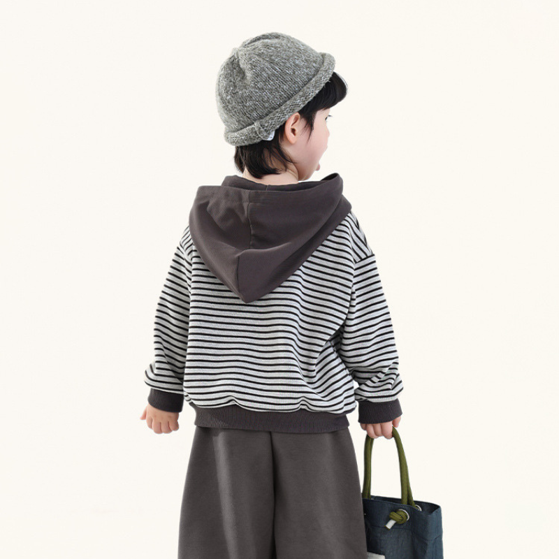 細ボーダーフーディー