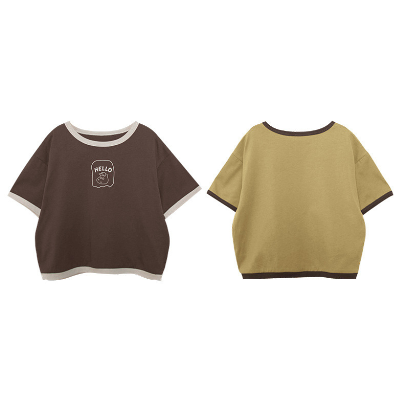 配色パイピングTシャツ