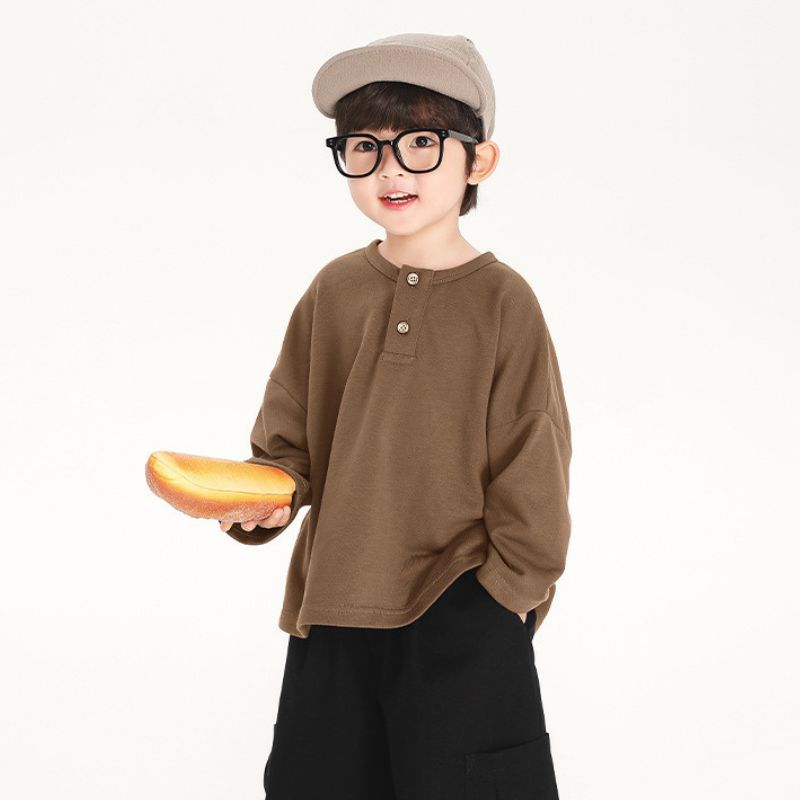 ヘンリーネック長袖Tシャツ