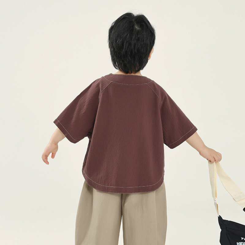 コントラストステッチシャツ