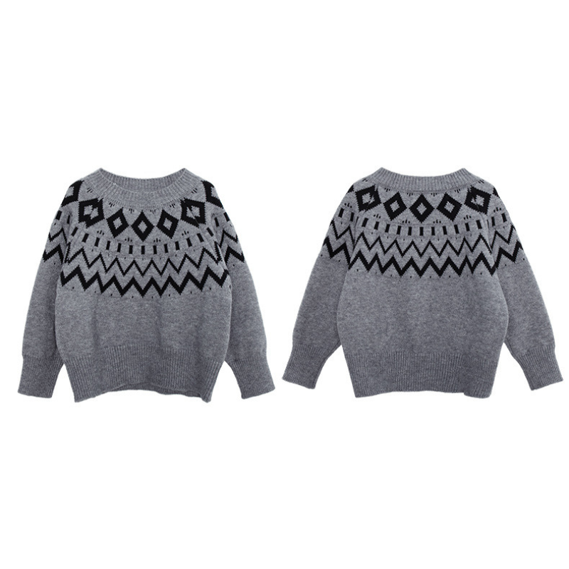 ノルディック柄厚手ニット