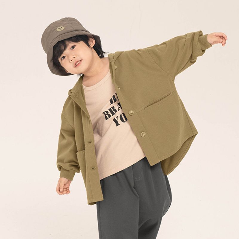 フード付きミドル丈ジャケット