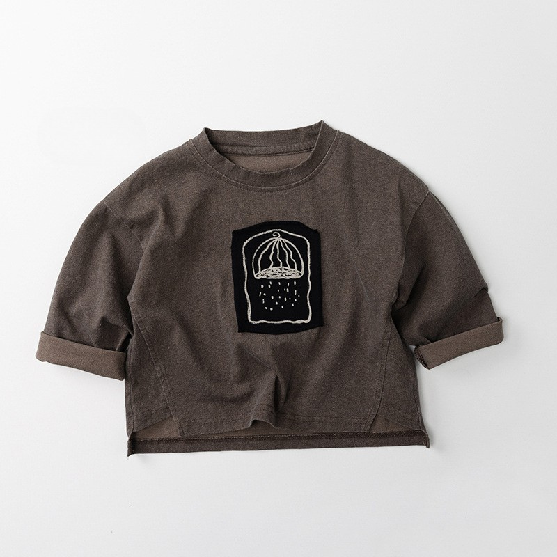 純棉長袖Tシャツ