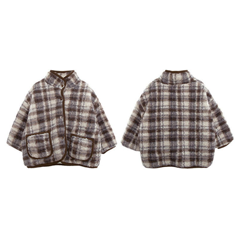 チェックボアコート