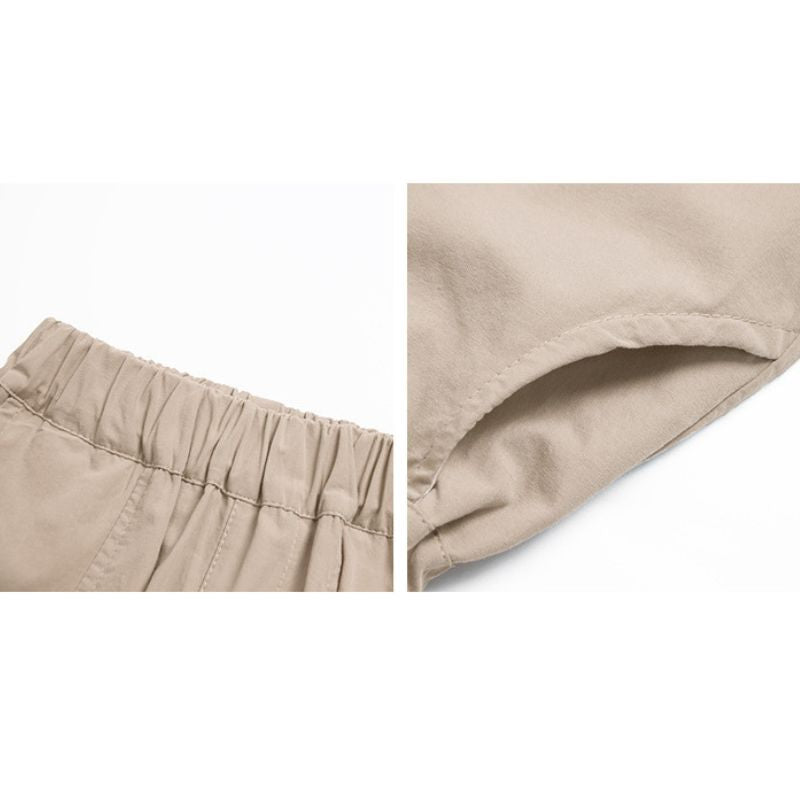 シンプル7分丈クロップドパンツ