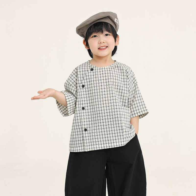 斜め前立てチャックシャツ